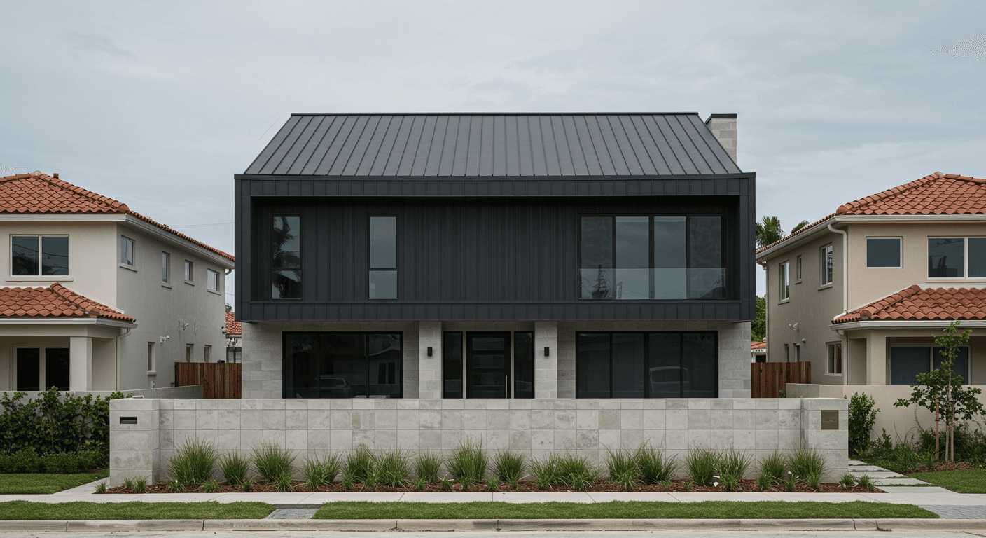 Modern Miami Home — Standing Seam Metal - Metal Roofing roofing project in Miami, FL