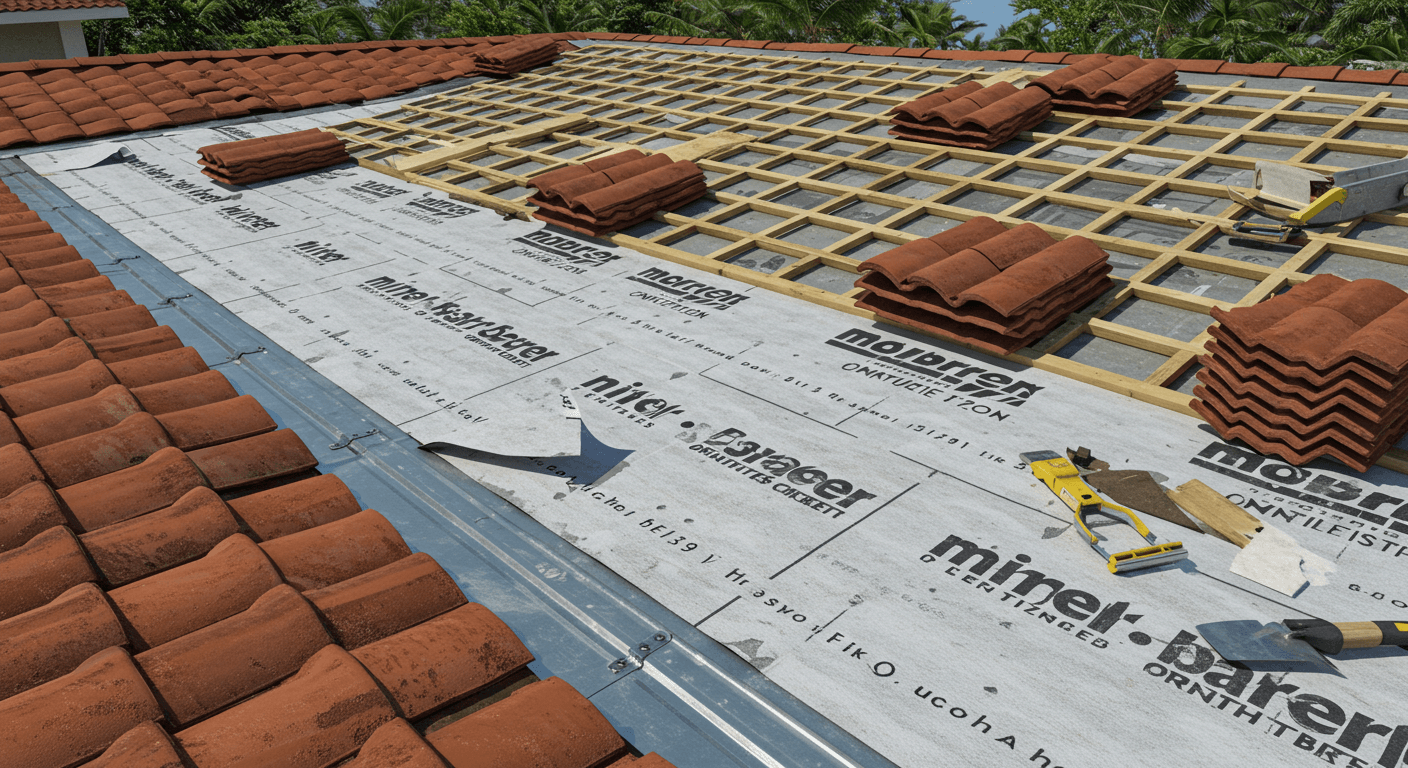 Miami Lakes Residence — Tile Underlayment - Tile Roofing roofing project in Miami Lakes, FL