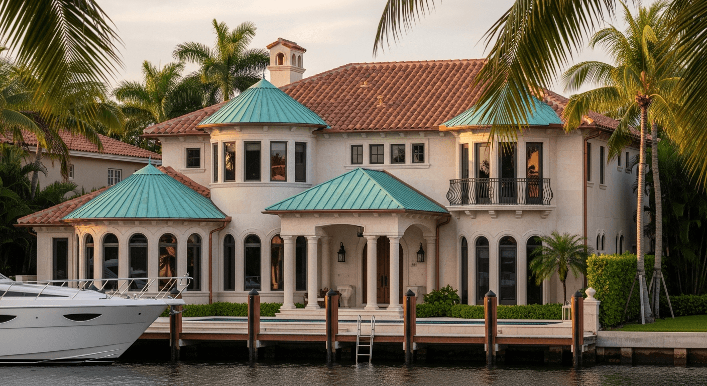 Bay Harbor Islands — Copper Accent Roof - Metal Roofing roofing project in Bay Harbor Islands, FL