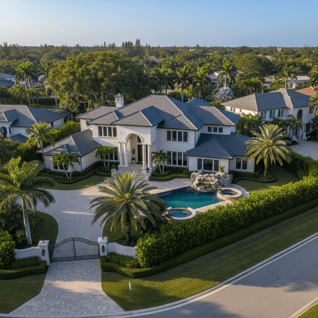 Flat tile luxury estate re-roof — Pinecrest