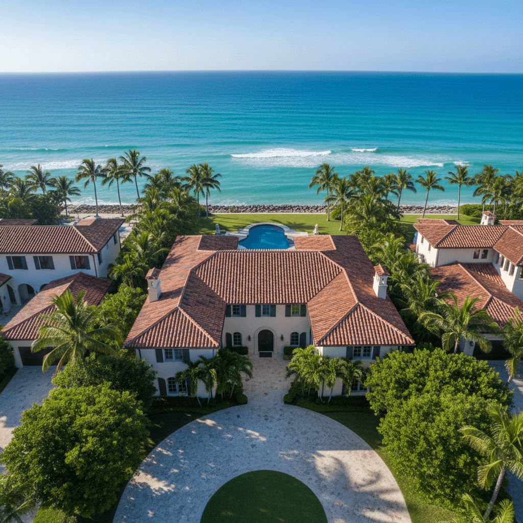 Oceanfront barrel tile re-roof — Key Biscayne